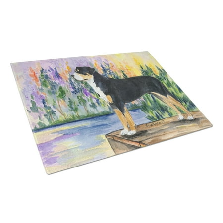 

Carolines Treasures SS8160LCB Greater Swiss Mountain Dog Glass Cutting Board Large 12H x 16W multicolor