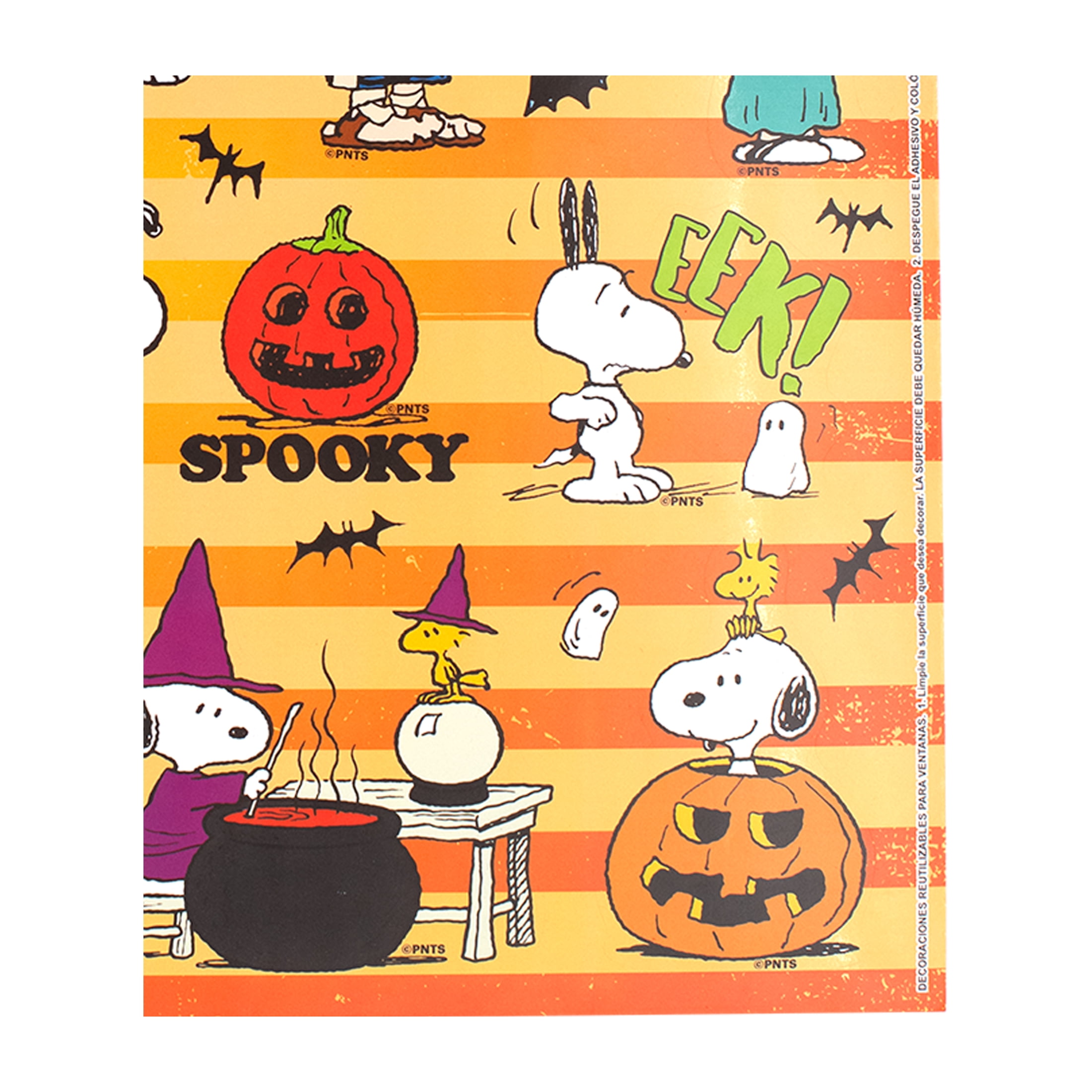 Peanuts Snoopy Halloween Static Cling Wall or Window Décor, 16 Pieces, Vinyl, Great for All Ages by Ruz