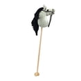 thumbnail image 2 of Caballo de peluche con ruedas, relincha y galopa, 31,5 pulgadas, divertido juego de simulación con ruedas para niños, niñas y niños. Gris claro, 2 of 8