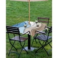 thumbnail image 4 of Hokiten Outdoor Tablecloths with Umbrella Hole & Zipper, Blue Brown 54x54 Inch Square Tablecloths, Gradient Geometric White Water Stripes Modern Waterproof Table Cloth, Patio/Pool Table Covers, 4 of 7