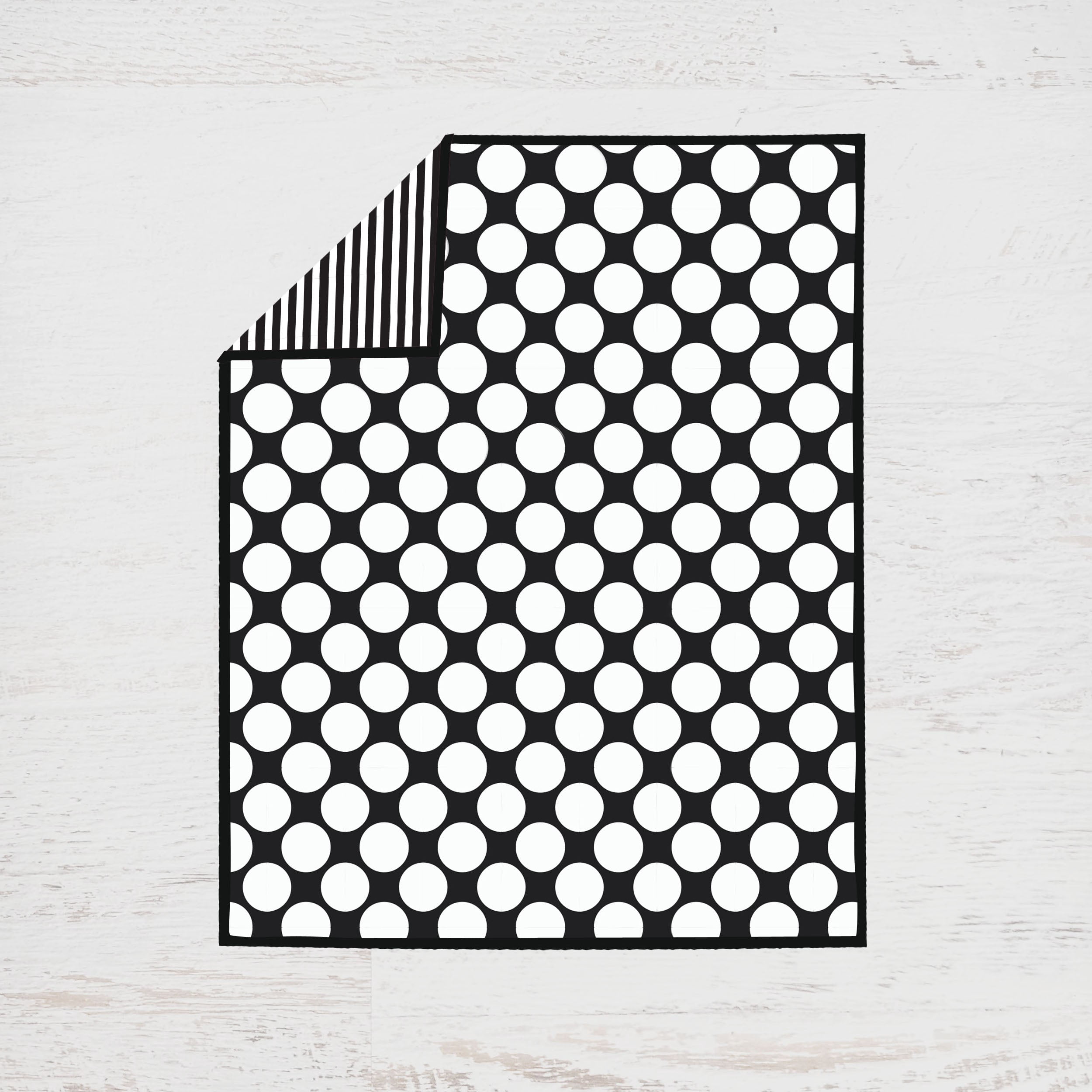 Bacati - Dots Pin Stripes 4-Piece Crib Bedding Set with Diaper Stacker - Black/White Unisex