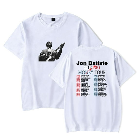 Jon Batiste The Big Money Tour 2025 Merch T-Shirt Women Men Casual Crewneck Short Sleeve Fashion Tee
