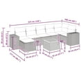 thumbnail image 2 of vidaXL 8 Piece Patio Sofa Set with Cushions Black Poly Rattan, 2 of 6