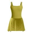 thumbnail image 5 of Girls Tank Skirted Dance Leotard with Square Neck,Ballet Dress Bodysuit, 5 of 8