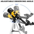 thumbnail image 4 of iMeshbean Telescope 70mm Aperture 300mm - for Kids & Adults Astronomical Refracting (15X-150X) Portable Travel Telescope with Finder Scope, Tripod Phone Adapter, Yellow, 4 of 11