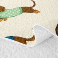 thumbnail image 5 of Manfei CuteDog Quilt Full, Dachshund Lover Full Bedspread Sets, Cream, 3-Piece, 1 Coverlet and 2 Pillowcases, 5 of 7