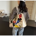 thumbnail image 5 of Bolso de lona para mujer con dibujos animados de Mickey Mouse de Disney, bolso de hombro de gran capacidad, bolso de dibujos animados portátil para compras, 5 of 5