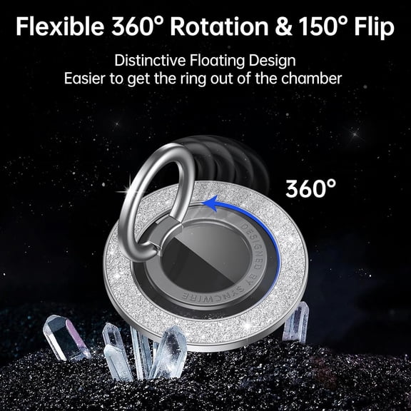 PYYAN-Syncwire Magnetic Phone Grip for MagSafe, Sparkle Ring Holder, Rotatable Kickstand Bling Ring Stand Removable MagSafe Accessories for iPhone 17 Pro Max 16 15 14 13, Android, Samsung etc.