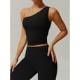 thumbnail image 4 of Women'S One Shoulder Tank Tops Sleeveless Slim Fit Cropped Tee Shirt Y2k Tops, 4 of 8