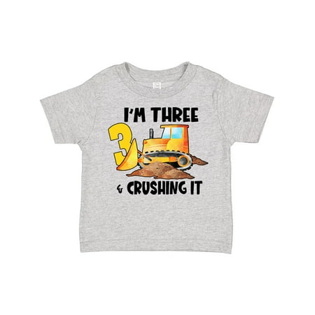 

Inktastic I m 3 and Crushing It Construction 3rd Birthday Boys or Girls Toddler T-Shirt