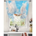 thumbnail image 3 of Coastal Tie Up Curtains for Kitchen Bathroom Bedroom Windows 63 Inch Length, Summer Beach Shell Conch Starfish Blue Nautical Balloon Drape Curtains Shade Rod Pocket Drapery Curtain Panel, 52"x45", 3 of 7