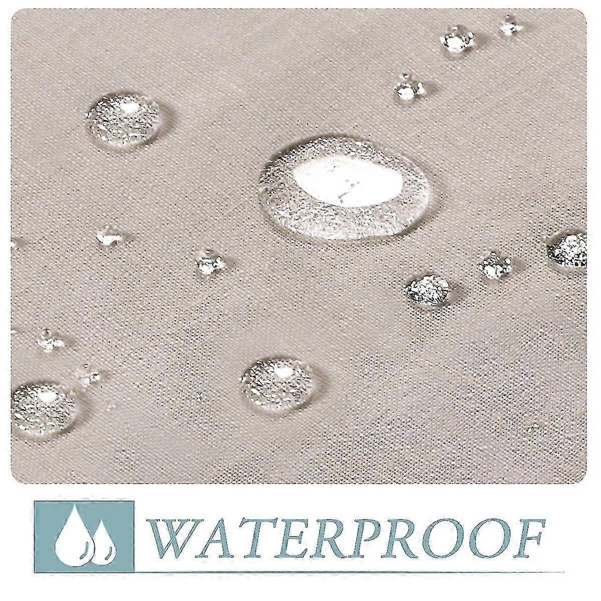 Outdoor linen sheer curtains for patio waterproof with detachable self-stick, natural