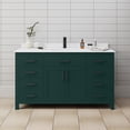 thumbnail image 5 of Wyndham Collection Beckett 60" Wood Single Bathroom Vanity in Green/Matte Black, 5 of 6