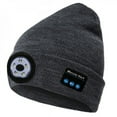 thumbnail image 4 of HESHENG Bluetooth Beanie Hat with 5 LED Headlight Lighted Beanie Cap Rechargeable with Wireless Bluetooth Winter Warm Knit Hat, Gray, 4 of 11