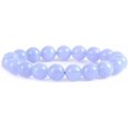 thumbnail image 2 of Natural Blue Lace Agate 10mm Round Shape Smooth Cut Beads Stretchable Bracelet for Men & Women., 2 of 3