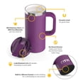 thumbnail image 3 of RTIC 16 oz Ceramic Lined Insulated Road Trip Travel Mug with Leak-Resistant Lid, Berry Jam, 3 of 8