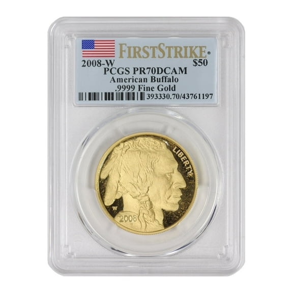 2008-W 1oz American Gold Buffalo Proof Coin PR-70 Deep Cameo First Strike Flag Label $50 PCGS PR70DCAM U.S. Mint