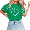 thumbnail image 1 of Pxiakgy Vente Chaude T-Shirt Trèfle de la Saint-Patrick pour Femmes Chanceux Irlandais Manches Courtes T-Shirt Graphique Trèfle Mode Décontracté Col Rond T-Shirt Imprimé Élégant Ample Doux Blouse, 1 of 3