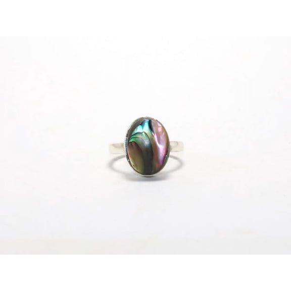 Heaven Crafts 925 Sterling Silver Oval Shape Abalone Shell Ring Boho Minimalist Jewelry Ring For Women Gift item