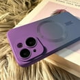 thumbnail image 4 of Magnetic for iPhone 15 Plus Case, Compatible with MagSafe, Full Camera Lens Film Protection Cute Gradient Color Silicone Shockproof Matte Cover for Women & Men (iPhone 15 Plus,Purple Gray), 4 of 16