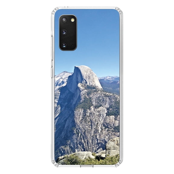 DistinctInk Clear Shockproof Hybrid Case for Galaxy S20 ULTRA / 5G (6.9" Screen) - TPU Bumper, Acrylic Back, Tempered Glass Screen Protector - Yosemite Half Dome