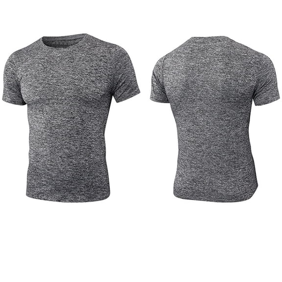 LYEAA Workout Shirts Men Short Sleeves Crew Neck Athletic Fitted Summer Pullover T-shirts Solid Cool Dry Training Casual Soft Comfortable Breathable Men's Tops Gray S