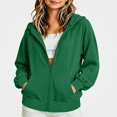 thumbnail image 2 of DJDLJWCJ Girls Zip Up Hoodies Long Sleeve Hooded Sweatshirt Solid Color Lightweight Sweatshirts Green Size 15, 2 of 9