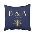 thumbnail image 1 of RYLABLUE Square Throw Pillow Covers Monogram Customizablemed Blue Nautical Wedding Pillowcases Polyester 18 X 18 Inch With Hidden Zipper Home Sofa Cushion Decorative Pillowcase, 1 of 1