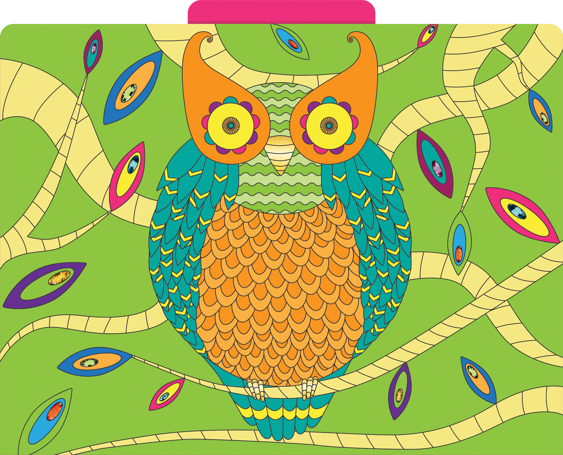 BARKER CREEK Designer File Folders Set of 12, Boho Animals, Multi-Design, Bohemian on Outside, Solid Colors on Inside, Letter Size, 1/3 Cut Tabs, 12-Pack, Home, School and Office Supplies (1342)