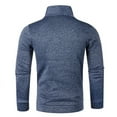 thumbnail image 4 of Zshosam Mens Pullover Sweaters Quarter Button Sweater Stand Collar Knit Pullovers(Navy,M), 4 of 4