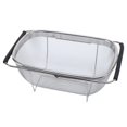 thumbnail image 4 of Sobre el fregadero de acero inoxidable ovalado con asas de goma extensibles coladores, colador de malla fina cesta de cocina para colar, escurrir, enjuagar frutas, verduras50*37,5*50cm, 4 of 4