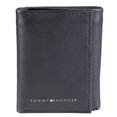 thumbnail image 1 of Cartera Tommy Hilfiger RFID de piel delgada con triple pliegue, color negro oscuro, 1 of 5