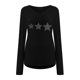 thumbnail image 4 of Moda mujer Casual cuello en V brillante intermitente Hot Diamonds manga larga camiseta Tops Fridja  FKASFK4747, 4 of 5