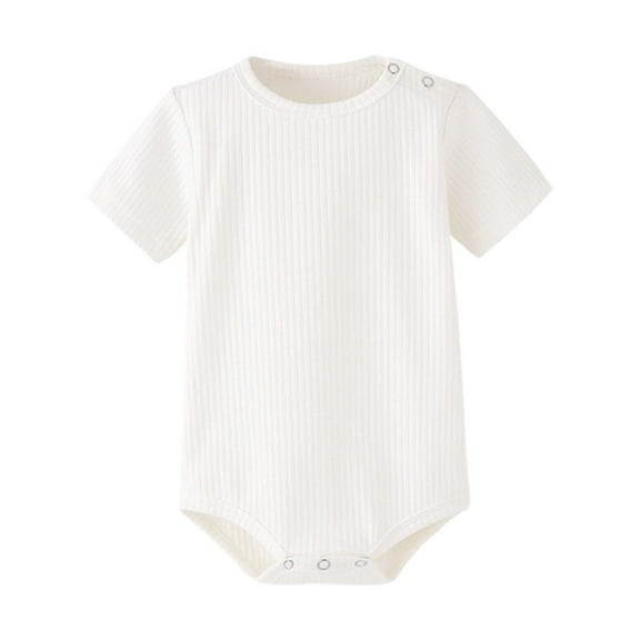 XAOWF Baby Boys Soft Short Sleeve Romper Solid Color Casual Comfortable Everyday Wear Loose Fit Round Neck Bodysuits Baby Rompers Jumpsuits For Boys And Girls Unisex 0-3 Months