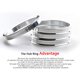 thumbnail image 4 of DCVAMOUS Anillos centrados de buje de aleación de aluminio 74.1 a 64.1, juego de 4 – Bujes de espiga de rendimiento para bujes de vehículos de 64,1 mm y orificio central de rueda de 74,1 mm, compatibl, 4 of 5