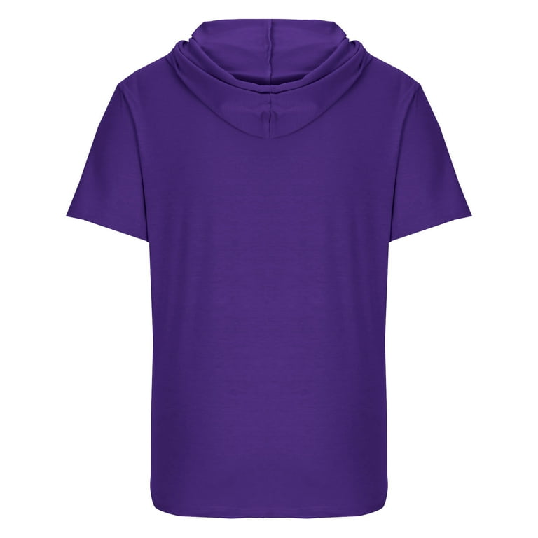 Men's Casual Hoodie Short Sleeve Summer Hoodies Comfy Cotton