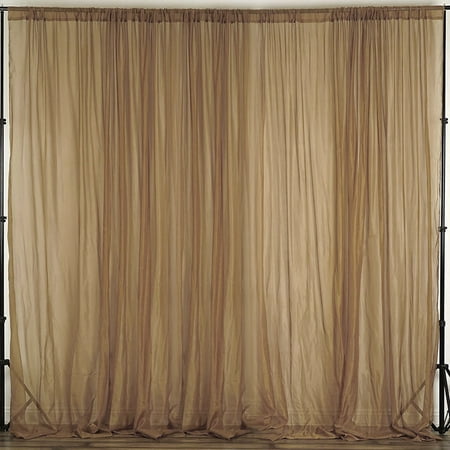 Image of Efavormart 10FT Fire Retardant Gold Sheer Voil Curtain Panel Backdrop For Window Wall Decoration - Premium Collection