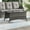 Gray, variant on PARKWELL Rectangular Coffee Table for Outdoor Indoor - Modern  Glass Top Coffee Table with Wicker Rattan Design - Brown