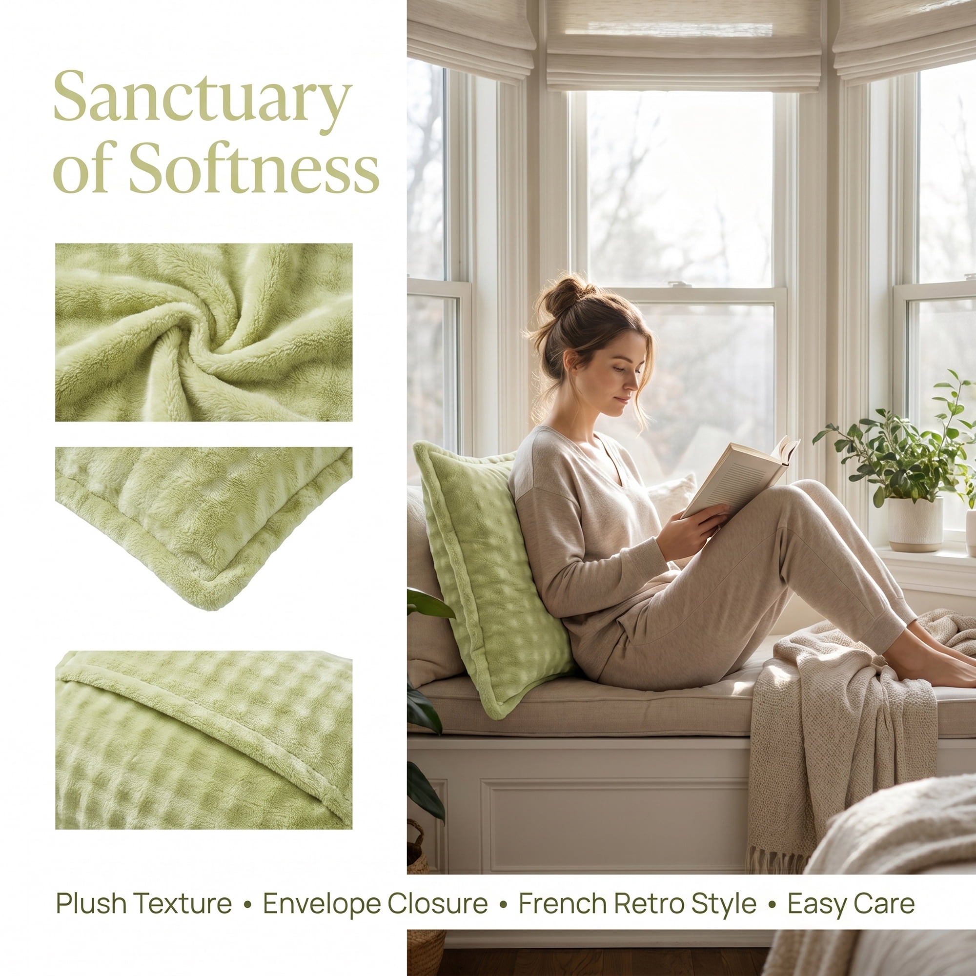 Unique Bargains 2 Pack Polyester Pillowcase Envelope Closure Wrinkle Resistant Green