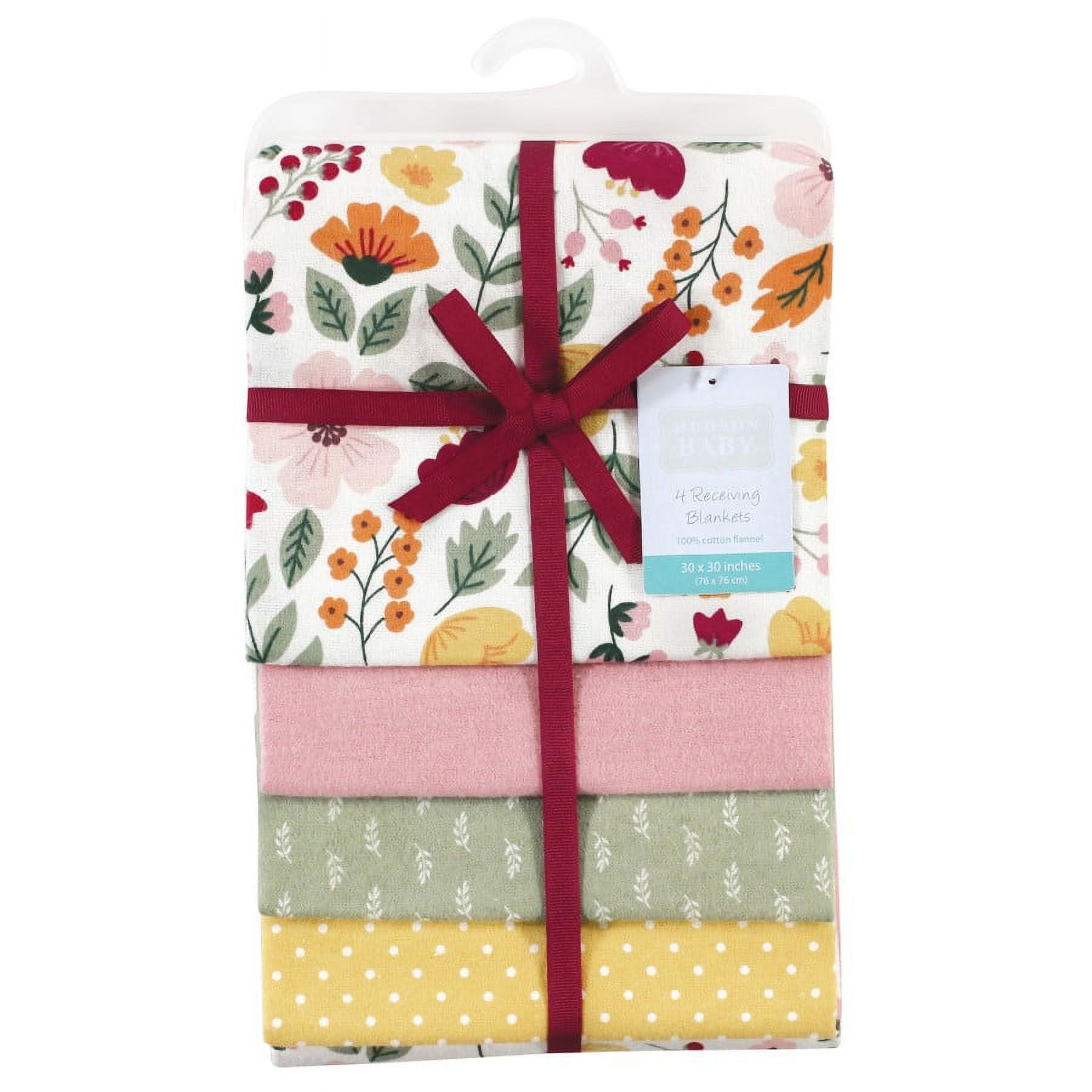 Hudson Baby Unisex Baby Cotton Poly Flannel Receiving Blankets, Fall Botanical, One Size