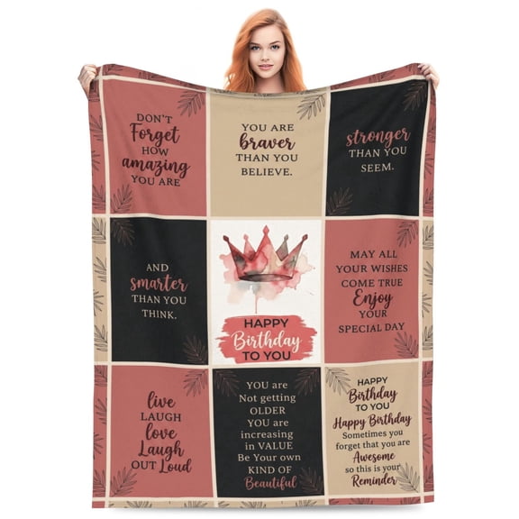 Birthday Gifts Throw Blanket Happy Birthday Decorations Unique Bday Gift Ideas Cozy Soft Blanket 50x40