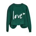 thumbnail image 4 of Penkiiy Día de San Valentín Sudadera para Mujer Lindo Amor Camisetas Corazón Casual de manga larga Camiseta de San Valentín Ropa Tops M Verde, 4 of 4