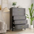 thumbnail image 5 of Ero Metal 5 Dresser Chest of Drawers Adult for Bedroom Black White, 5 of 5