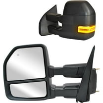 WLLW Towing Mirrors for Ford F150 Pickup Truck 2015 2016 2017 2018 2019 2020 Power Heated Dynamic Signal Light Turn Signal Light Auxiliary Light Puddle Light Tow Mirrors 22 Pin Plug Black Housing