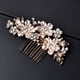 thumbnail image 2 of Nvzi Horquillas para el pelo de boda con flores para novias, peinetas con perlas de cristal, pinzas para el pelo, accesorios para el pelo de boda dorados, joyas -A, 2 of 5