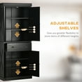 thumbnail image 5 of HOMCOM 72" Kitchen Pantry Storage Cabinet, Traditional Freestanding Cupboard with 4 Doors and 2 Adjustable Shelves, Large Central Drawer, X-Frame, Black, 5 of 10