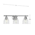 thumbnail image 7 of Ambrose Collection Three-Light Farmhouse Polished Chrome Clear Glass Bath Vanity Light, 7 of 7