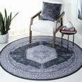 thumbnail image 3 of SAFAVIEH Tucson Layton Traditional Machine Washable Area Rug, 6' x 6' Round, Black/Beige, 3 of 9