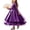 Purple, variant on LEKWK Girls Princess Gown Long Sleeve Lace Satin Formal Midi Dress Bow Waist Tiered Tulle Wedding Flower Girl Dress for Pageant Host Recital Birthday Party