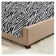 thumbnail image 3 of Split Head Bed Sheet Set King 4 Pcs - Adjustable Split-King Size Zebra Print % Cotton Sheets 400-Thread-Count - Split Head Sheets - Split Down 34 inches from The top, 3 of 6